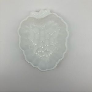 Vintage Hazel Atlas milk glass grape trinket tray